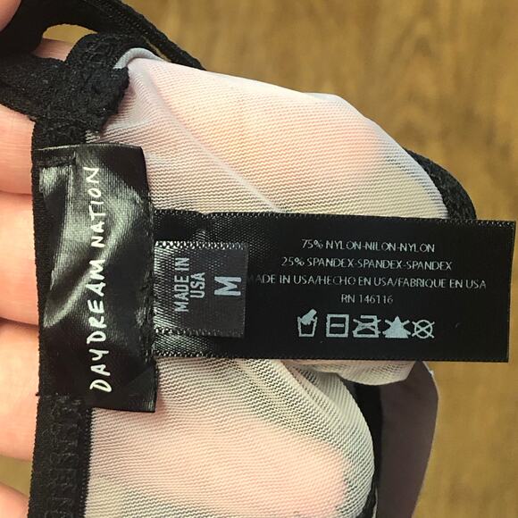 Daydream Nation Persephone Bra Bralette in Black / Pink Size Medium - Picture 12 of 13